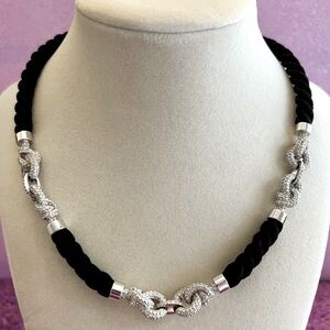 Swarovski Dark Blue and Silver Link Necklace